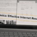 corma- The basics of effective internet research on a laptop screen.