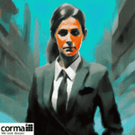 corma- An image of a woman in a suit and tie.